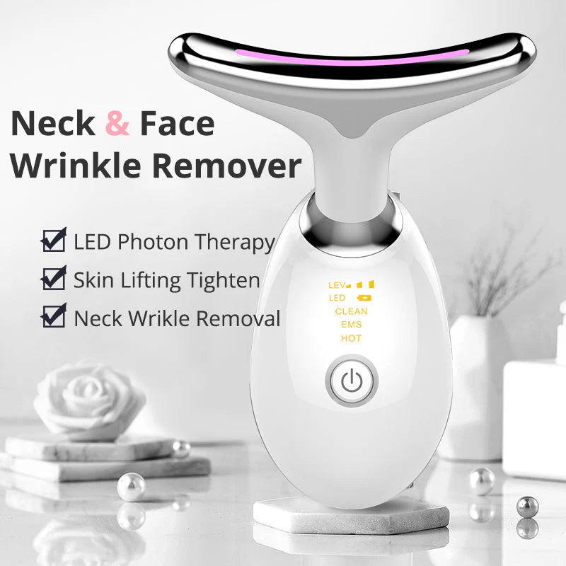 7-IN-1 EMS RED LIGHT THERAPY FACE NECK LIFT WRINKLE REMOVER TIGHTEN MASSAGER
