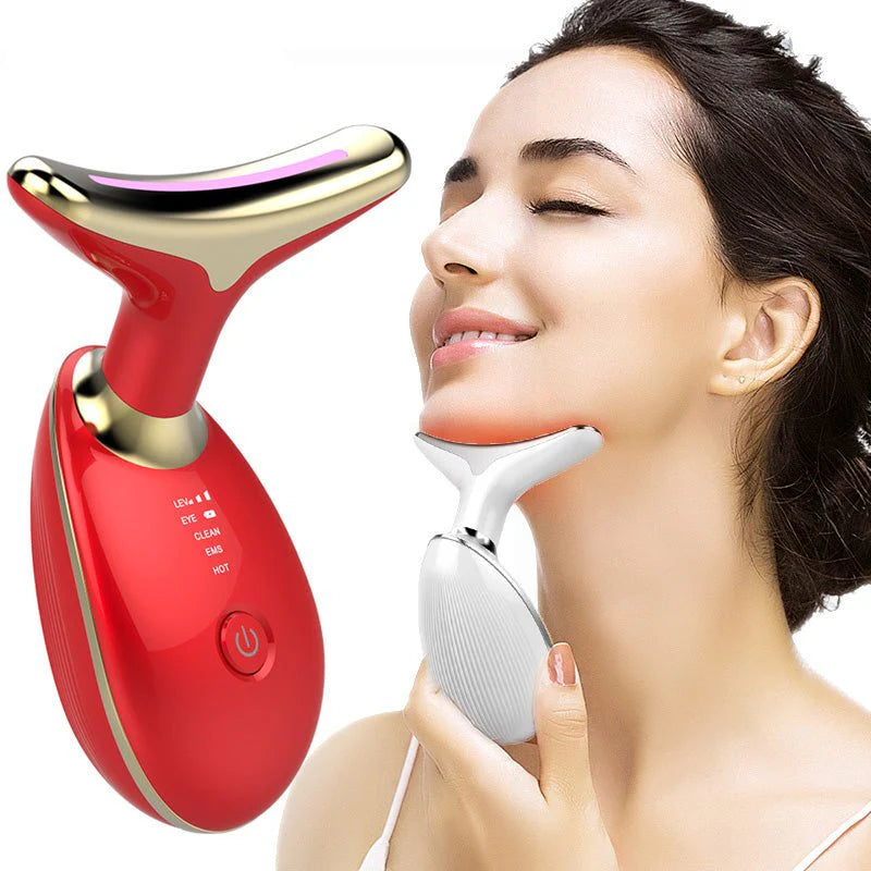 7-IN-1 EMS RED LIGHT THERAPY FACE NECK LIFT WRINKLE REMOVER TIGHTEN MASSAGER