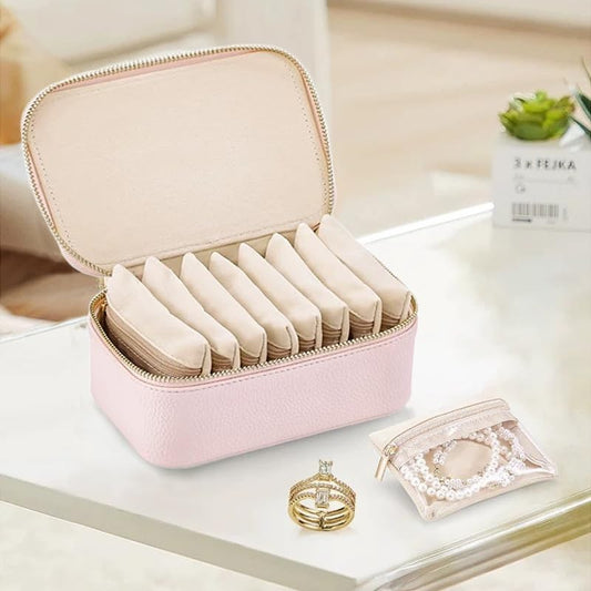 Portable Jewellery Organizer Bag with Zipper Pouches